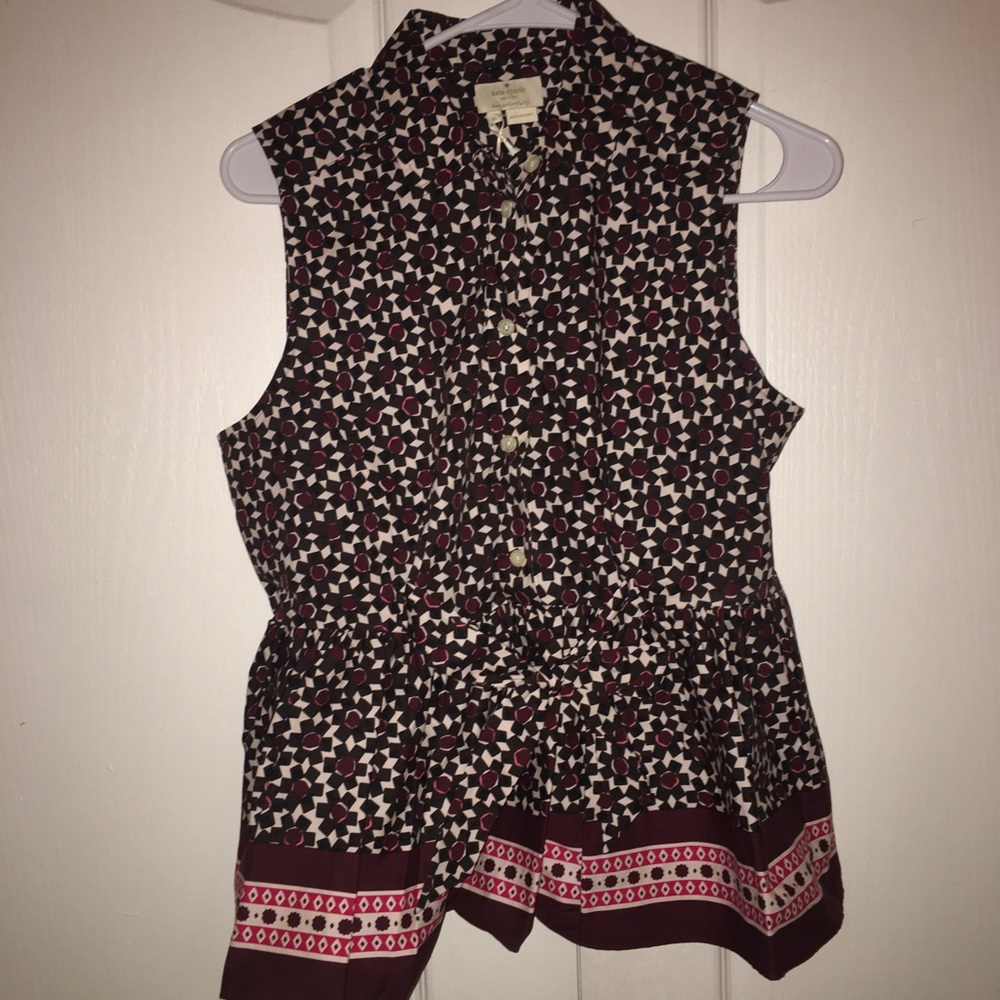 Kate Spade patterned peplum top